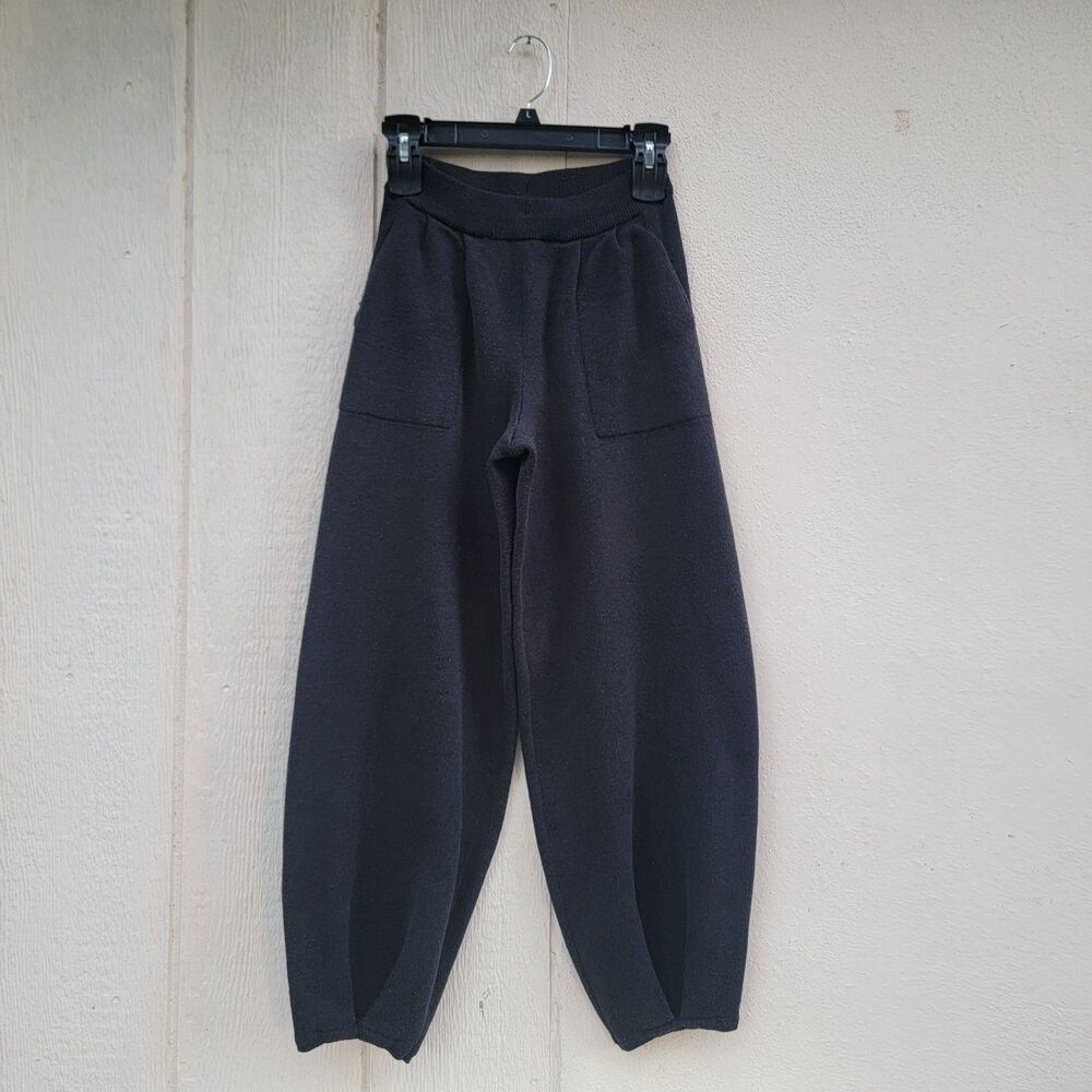 Free People Black Knit Jogger Pants